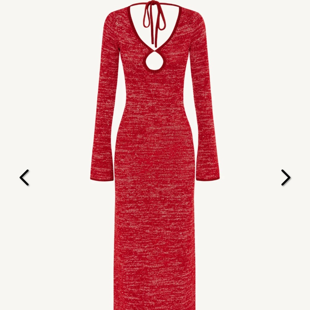 Brand New with Tags Fiona Long Sleeve Keyhole Dress - Ruby Sequin